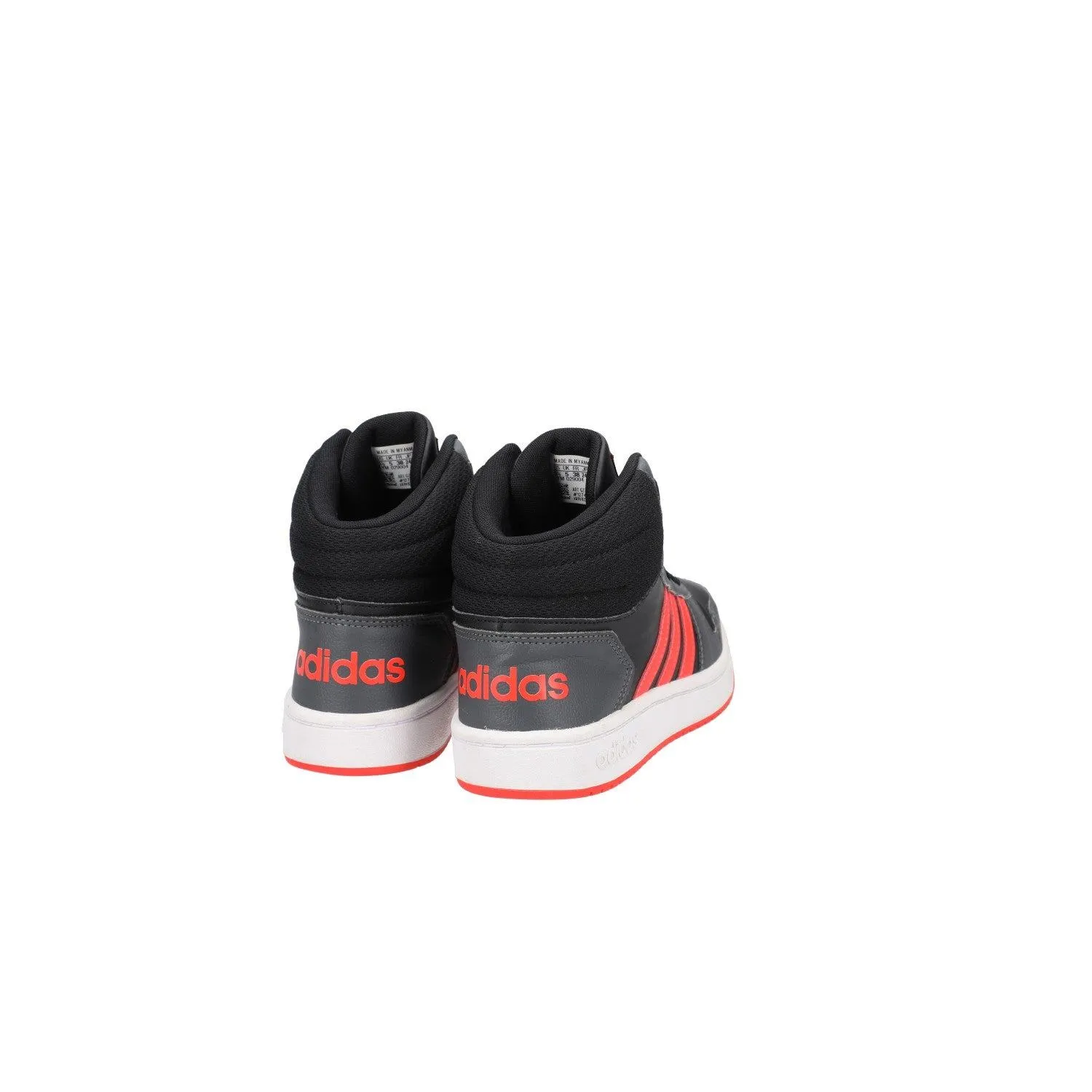 Adidas Hoops 2.0 Sneakers Leather Black Colour For Kids