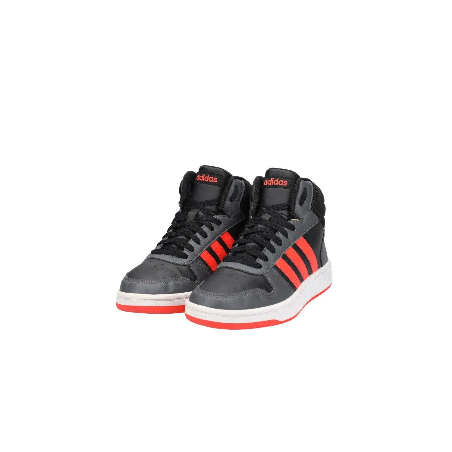 Adidas Hoops 2.0 Sneakers Leather Black Colour For Kids