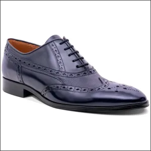 Barker Bampton - Navy Hi-Shine/Grain Oxford Brogue/