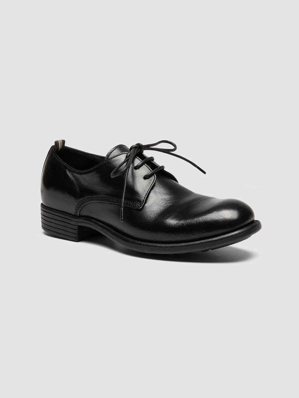 CALIXTE 068 - Black Leather Derby Shoes