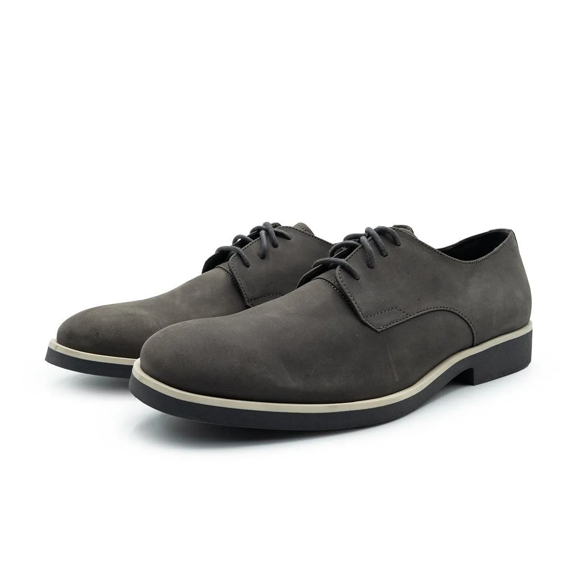 Calvin Klein Faustino Formal Lace Ups Nubuck Leather Grey Colour For Men