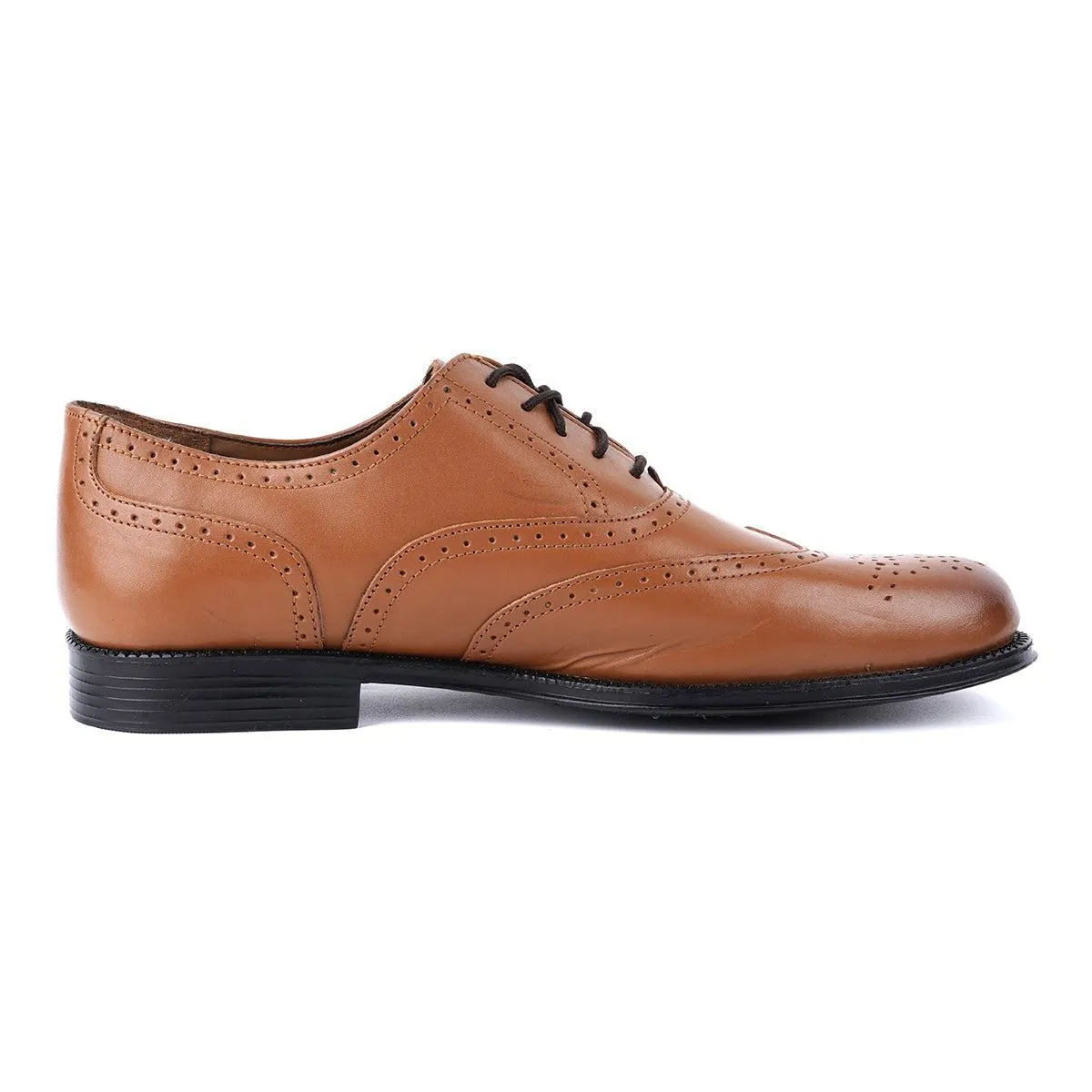 Clifford James Brogue Oxford Formal Lace Ups Leather Brown Colour For Men