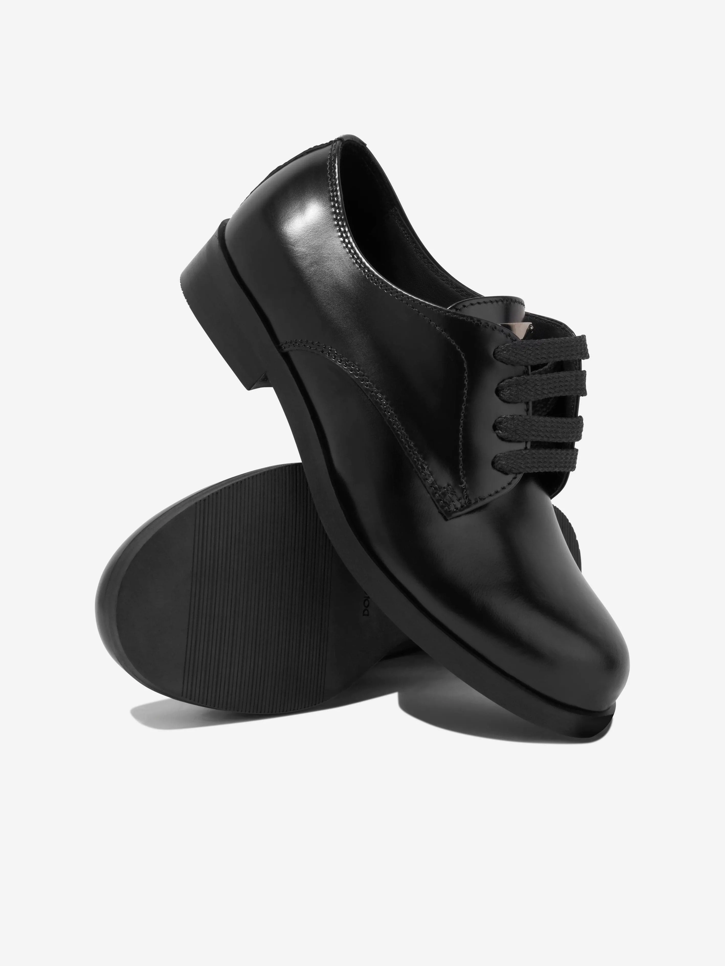 Dolce & Gabbana Boys Leather Lace Up shoes in Black