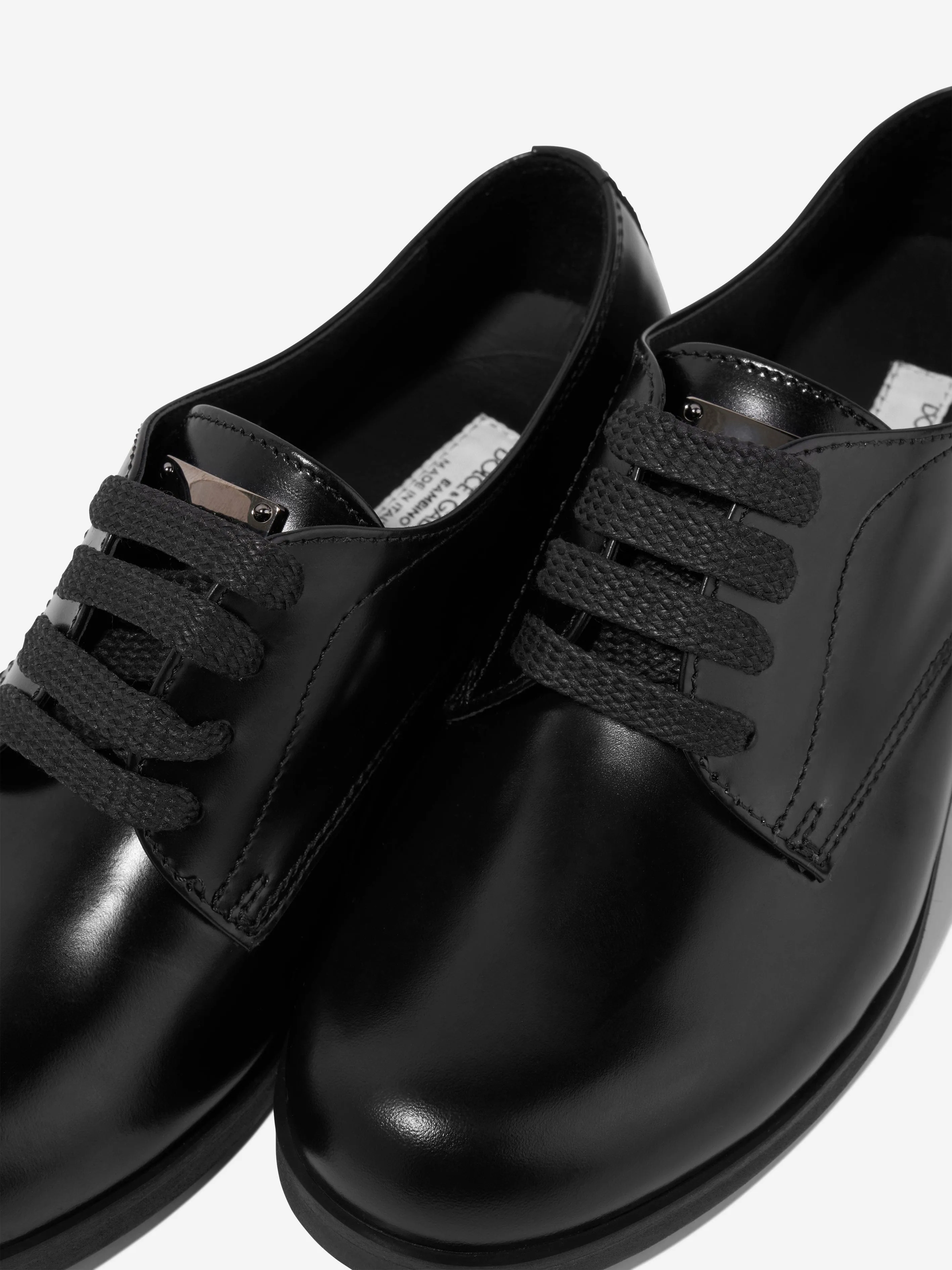 Dolce & Gabbana Boys Leather Lace Up shoes in Black