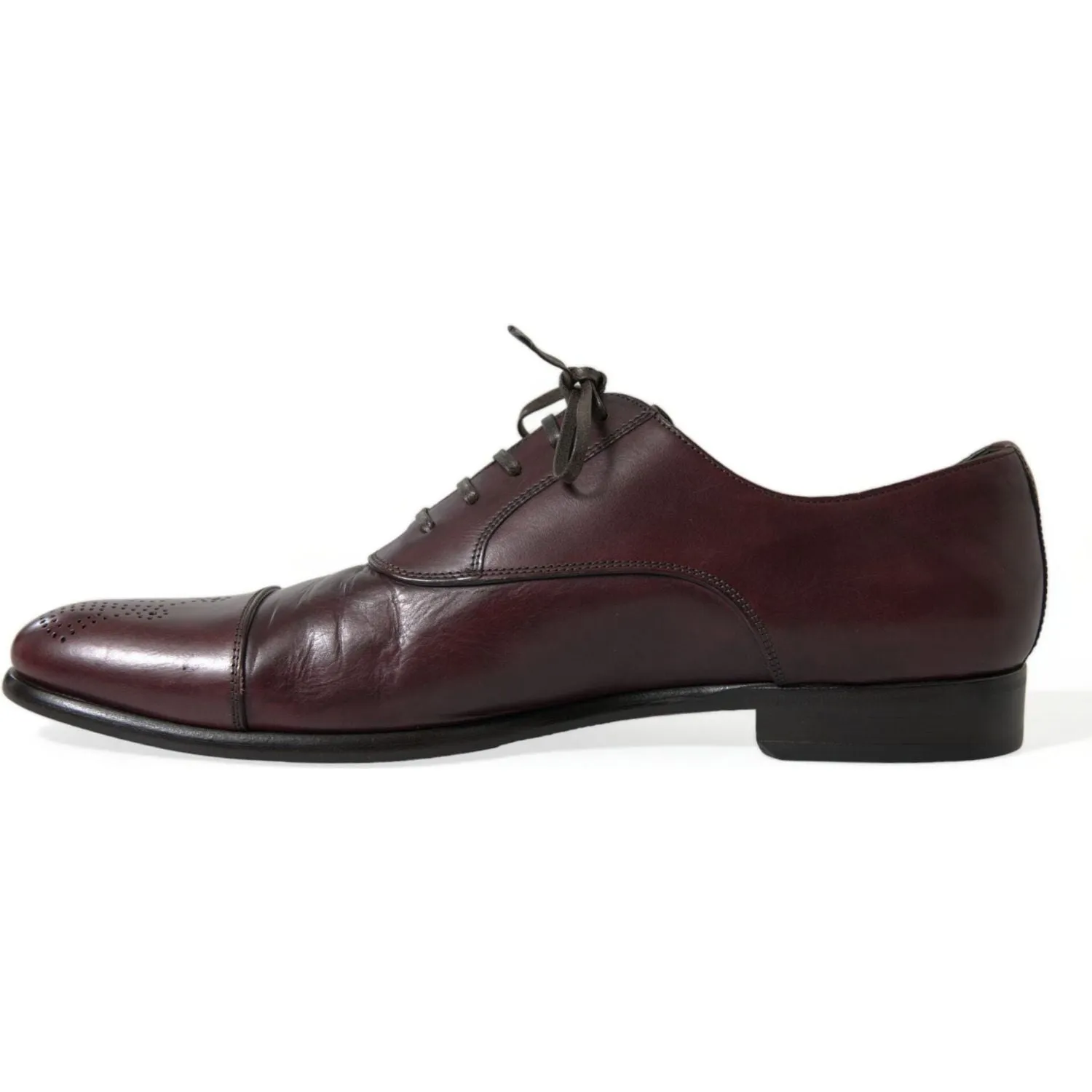 Dolce & Gabbana Elegant Burgundy Leather Derby Shoes