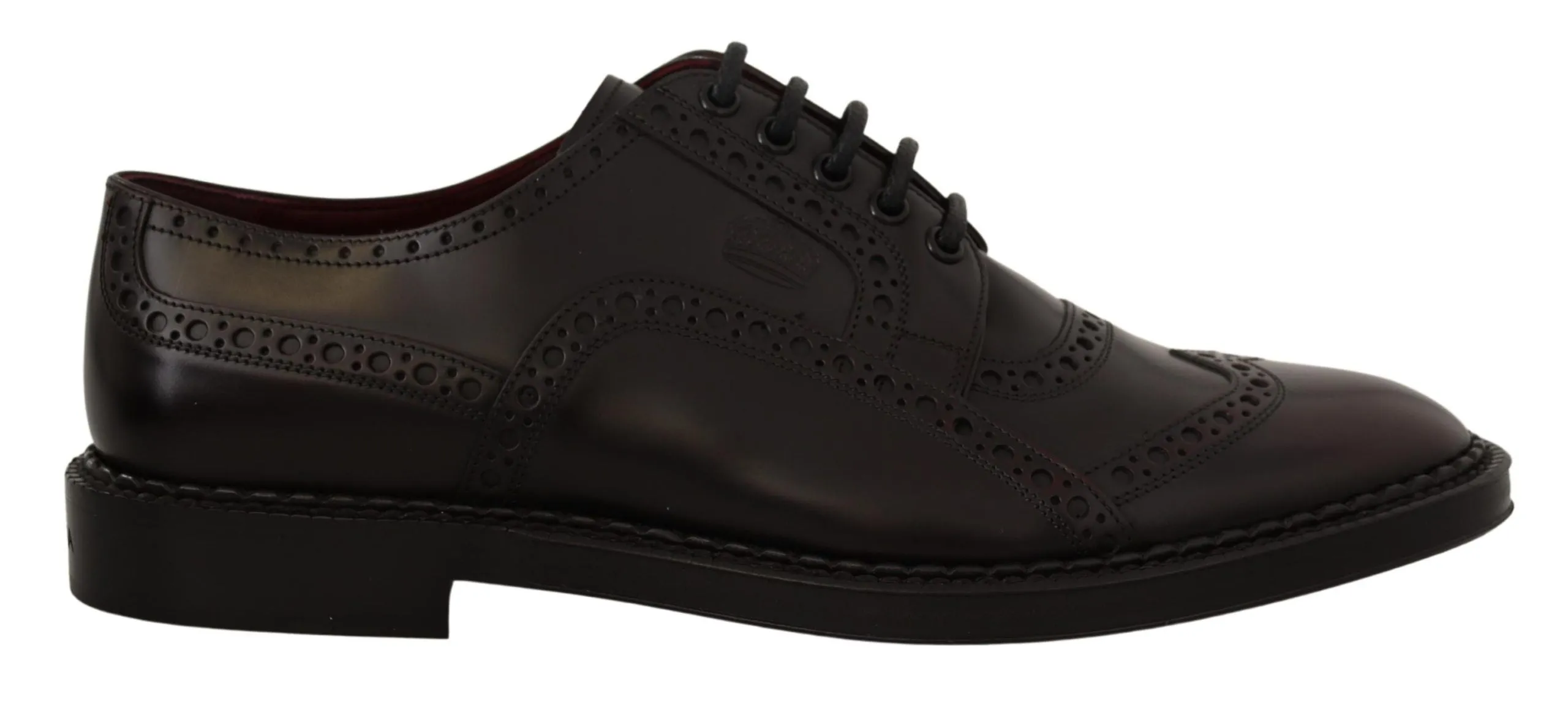 Dolce & Gabbana Elegant Purple Leather Derby Formal Shoes