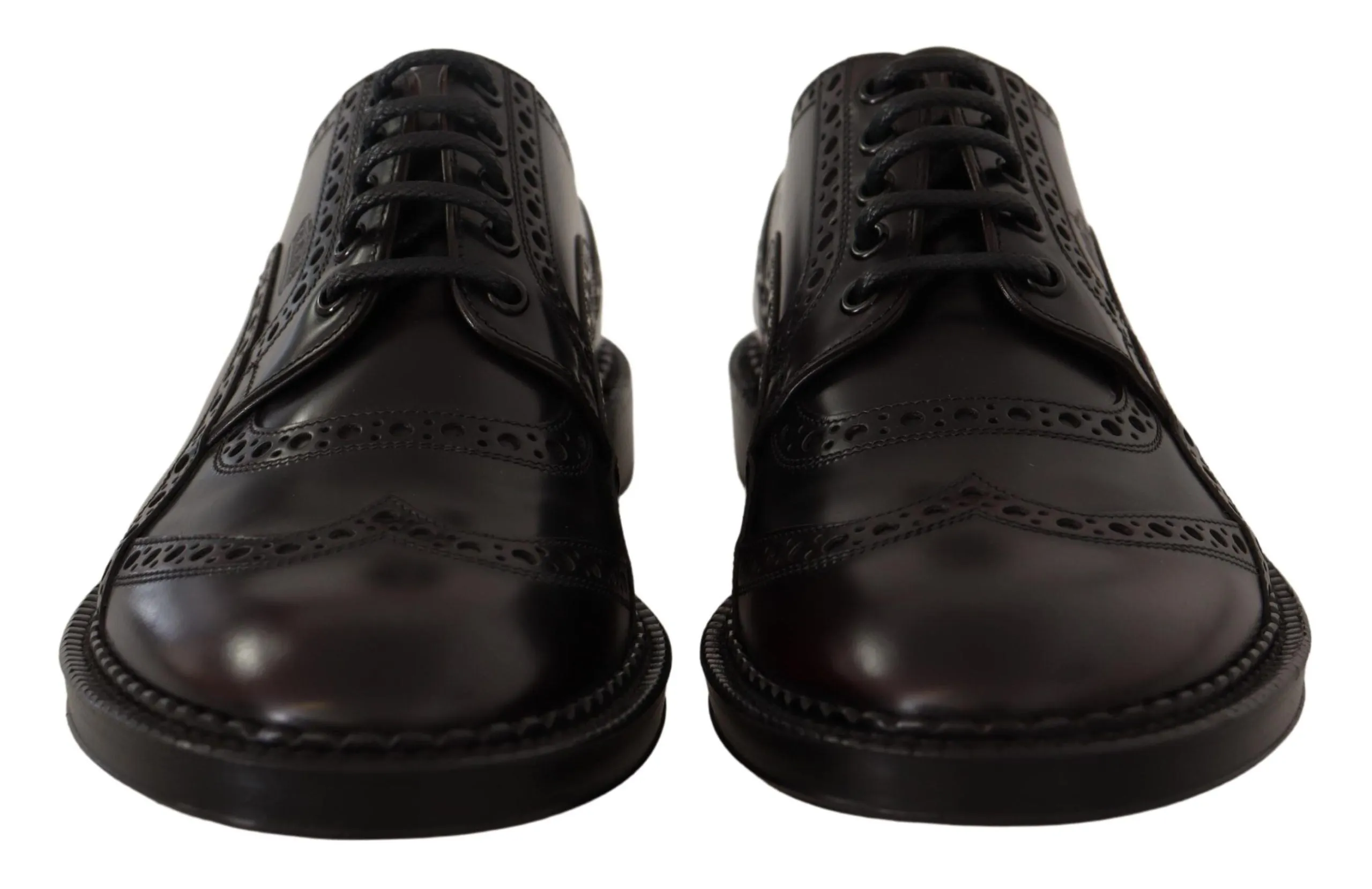 Dolce & Gabbana Elegant Purple Leather Derby Formal Shoes