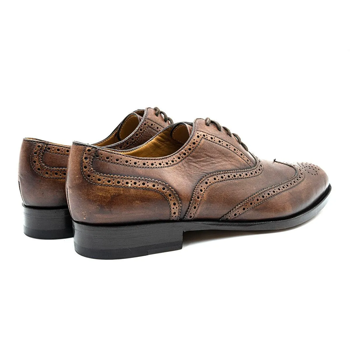 Francesco Da Firenze Brogue Lace Ups Leather Brown Colour For Women