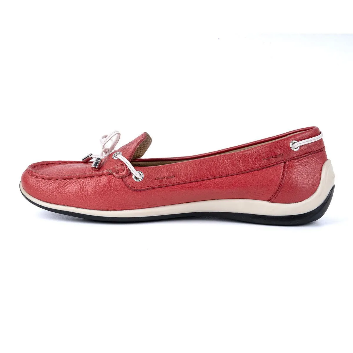 Geox Respira Casual Loafers Leather Red Colour For Women