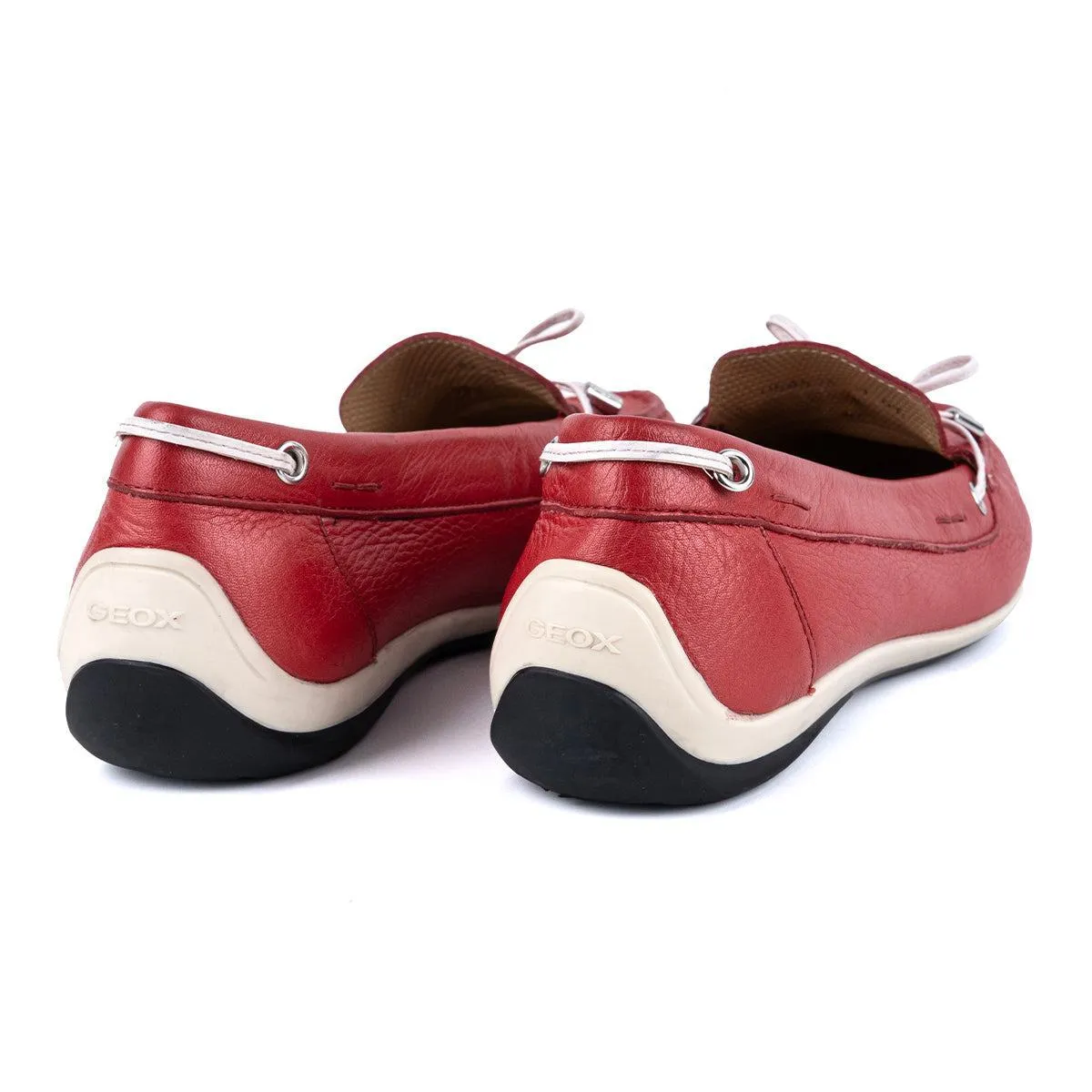 Geox Respira Casual Loafers Leather Red Colour For Women