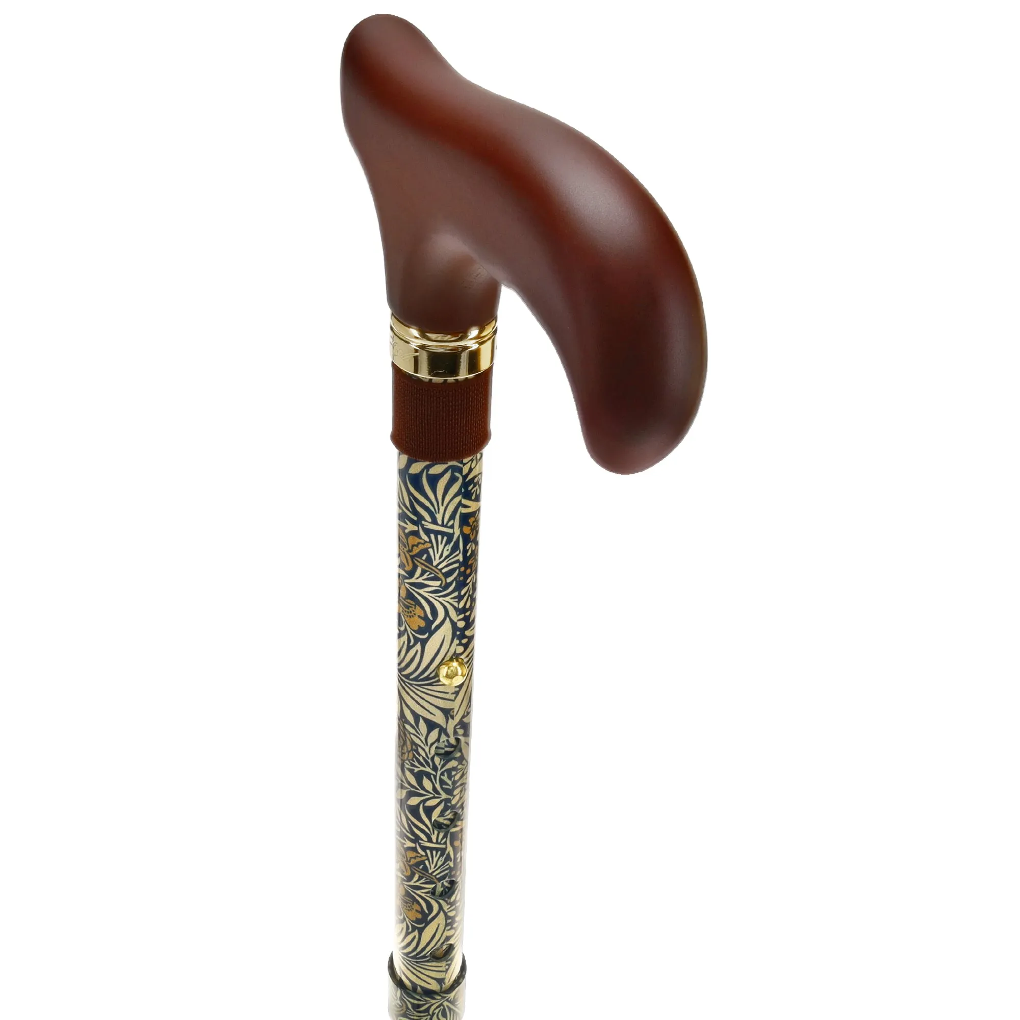 Golden Petals FashionStix: Foldable Wood Derby Walking Cane