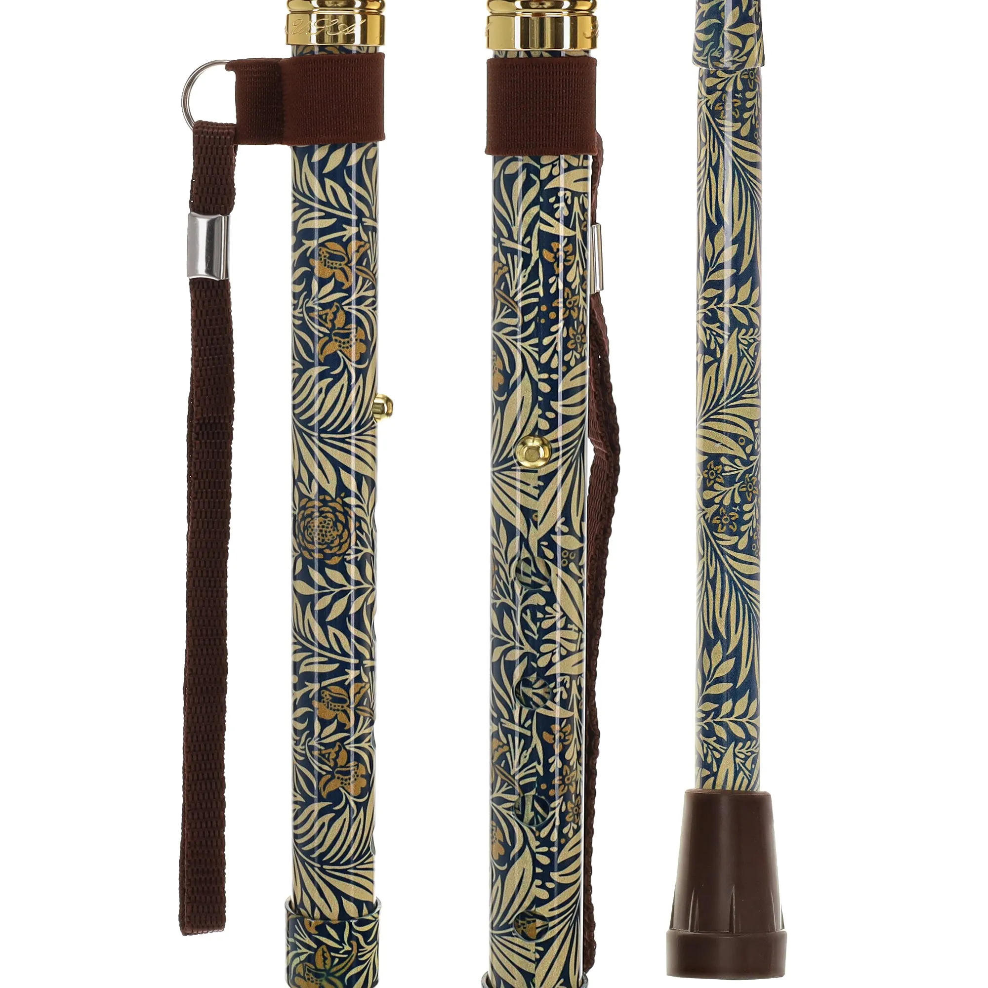 Golden Petals FashionStix: Foldable Wood Derby Walking Cane