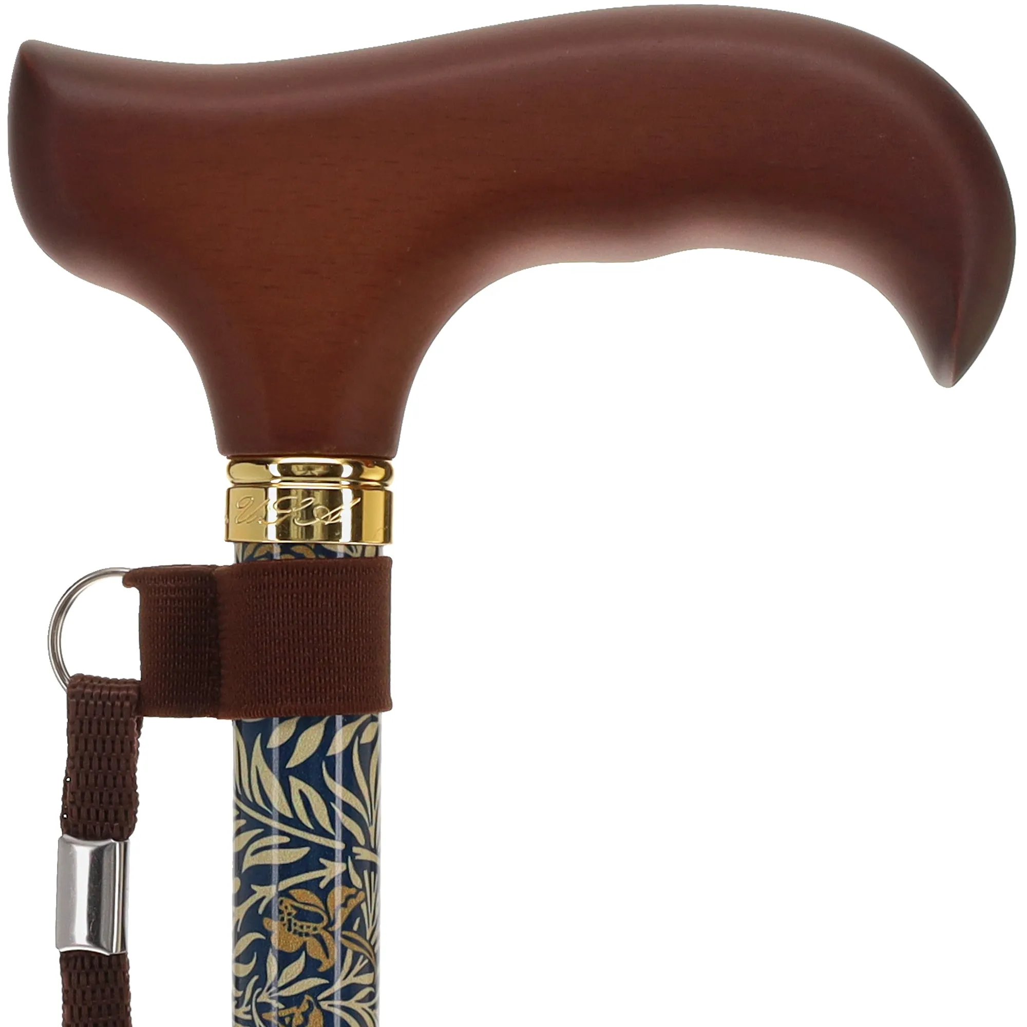 Golden Petals FashionStix: Foldable Wood Derby Walking Cane