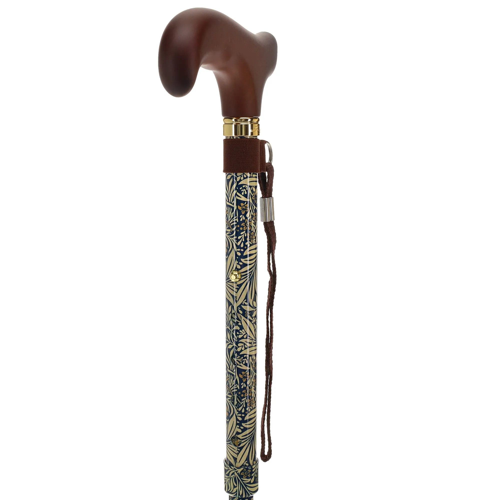 Golden Petals FashionStix: Foldable Wood Derby Walking Cane