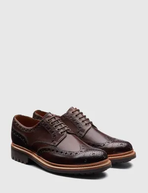 Grenson Archie Brogue Shoes - Dark Brown