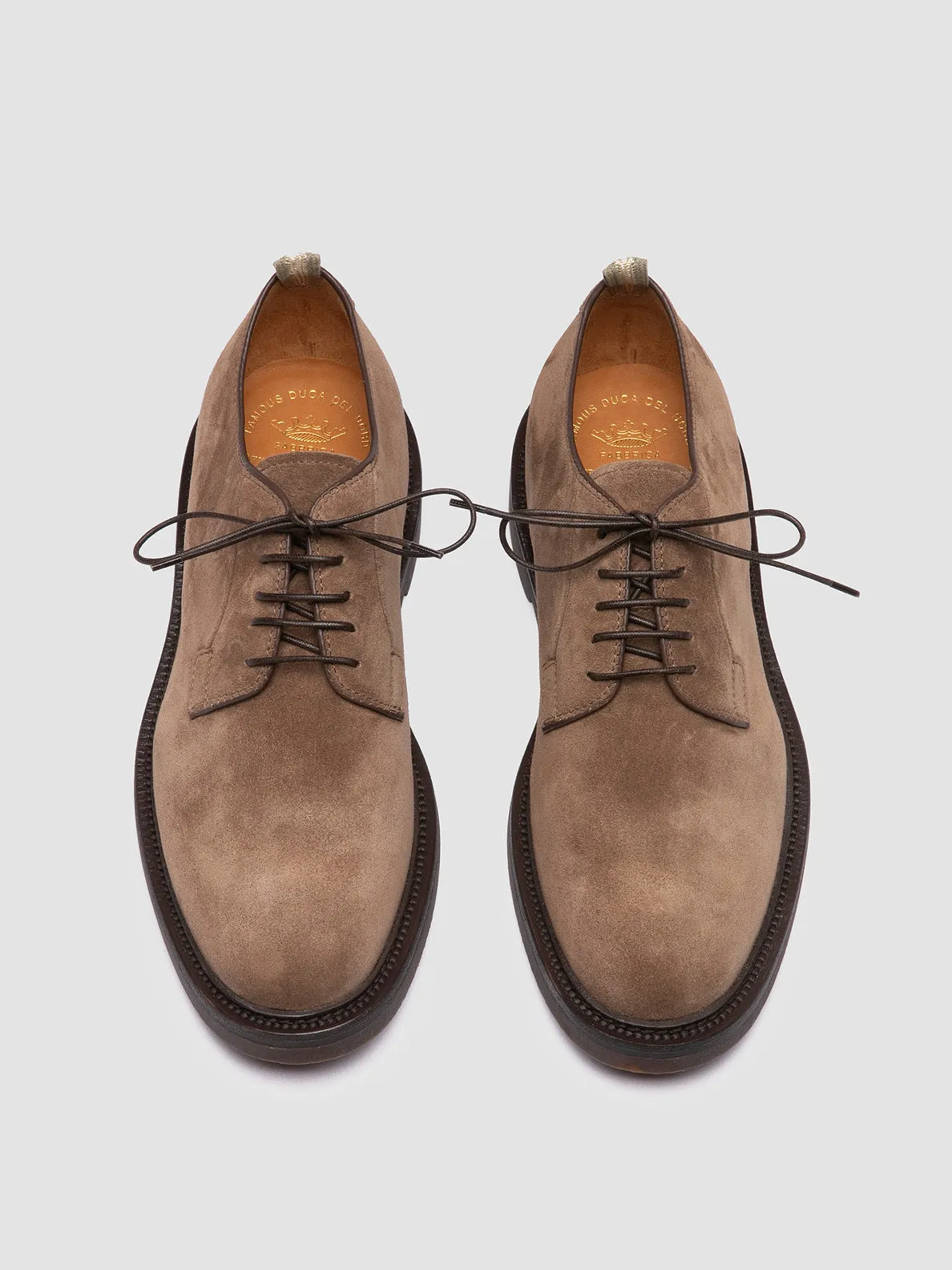 HOPKINS FLEXI 201 - Taupe Suede Derby Shoes