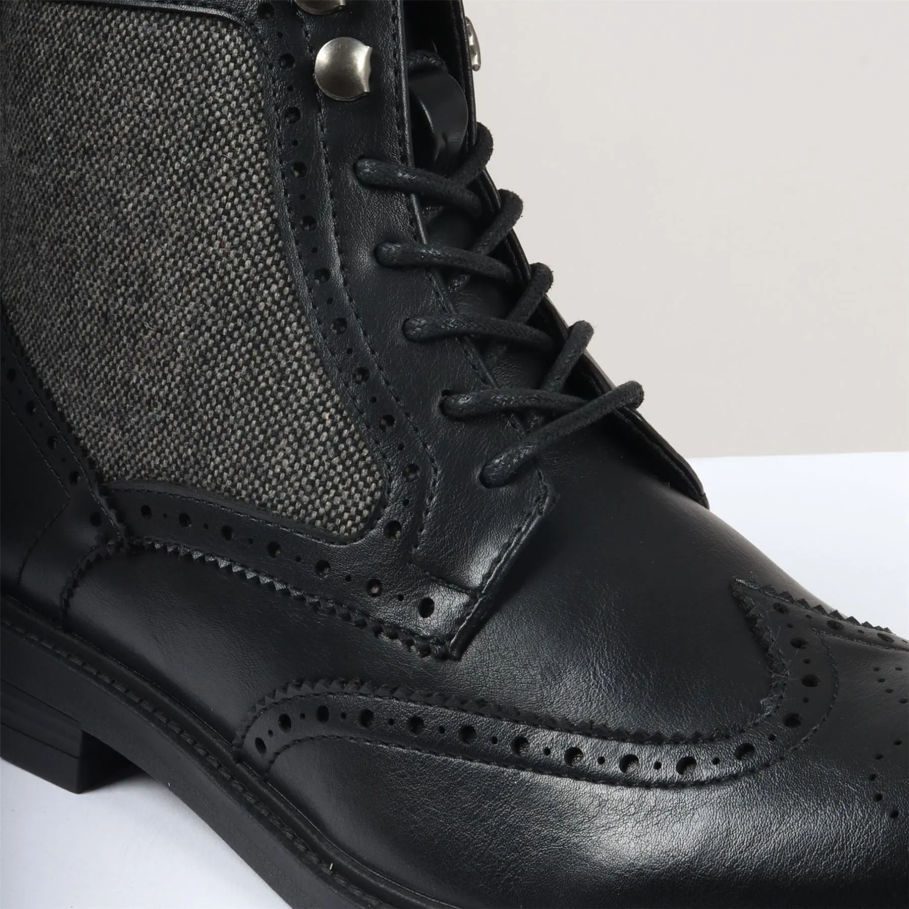 Men's Brogue Boots Lace Up Smart Formal Ankle Boot