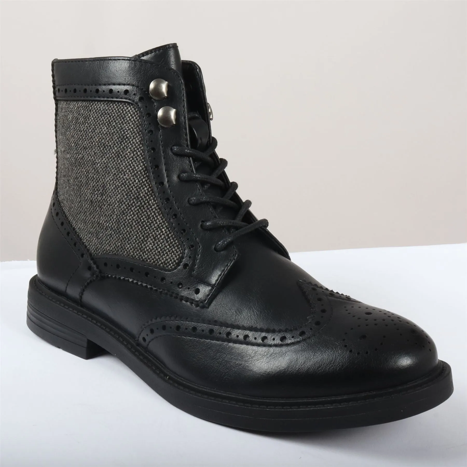 Men's Brogue Boots Lace Up Smart Formal Ankle Boot