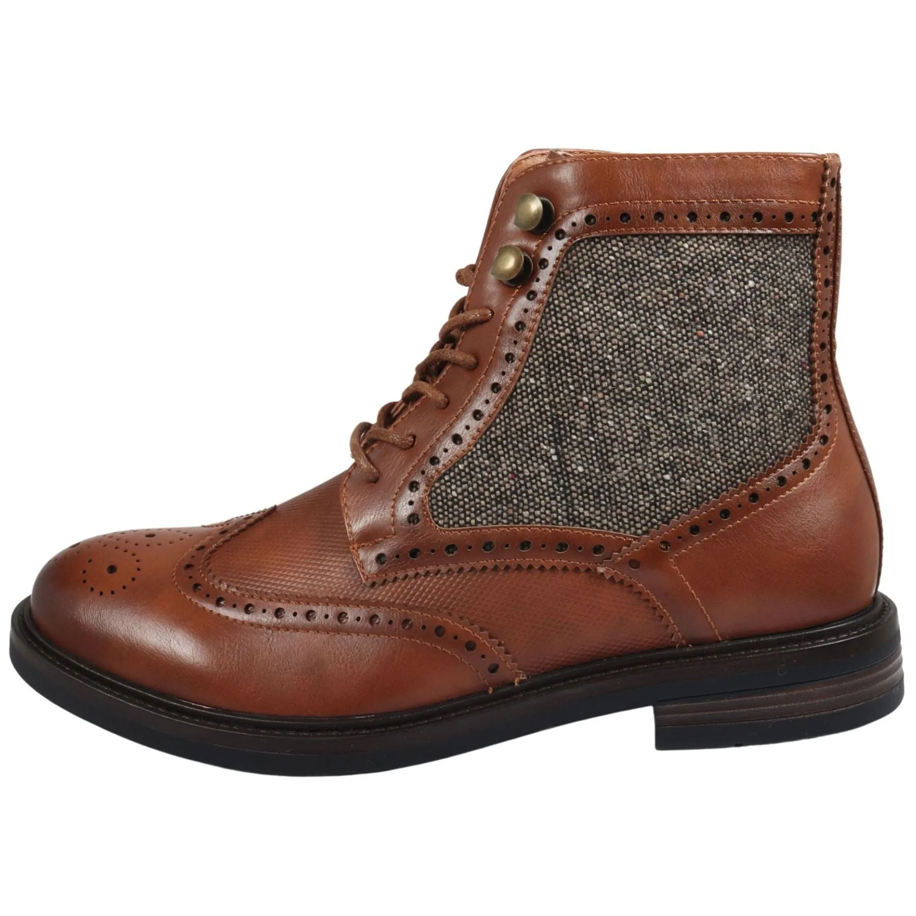 Men's Brogue Boots Lace Up Smart Formal Ankle Boot