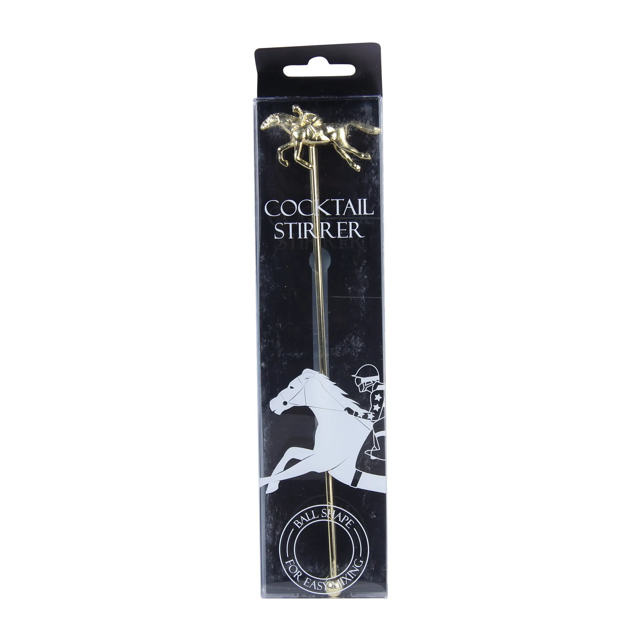 Metal Horse Racing Cocktail Stirrer- Gold