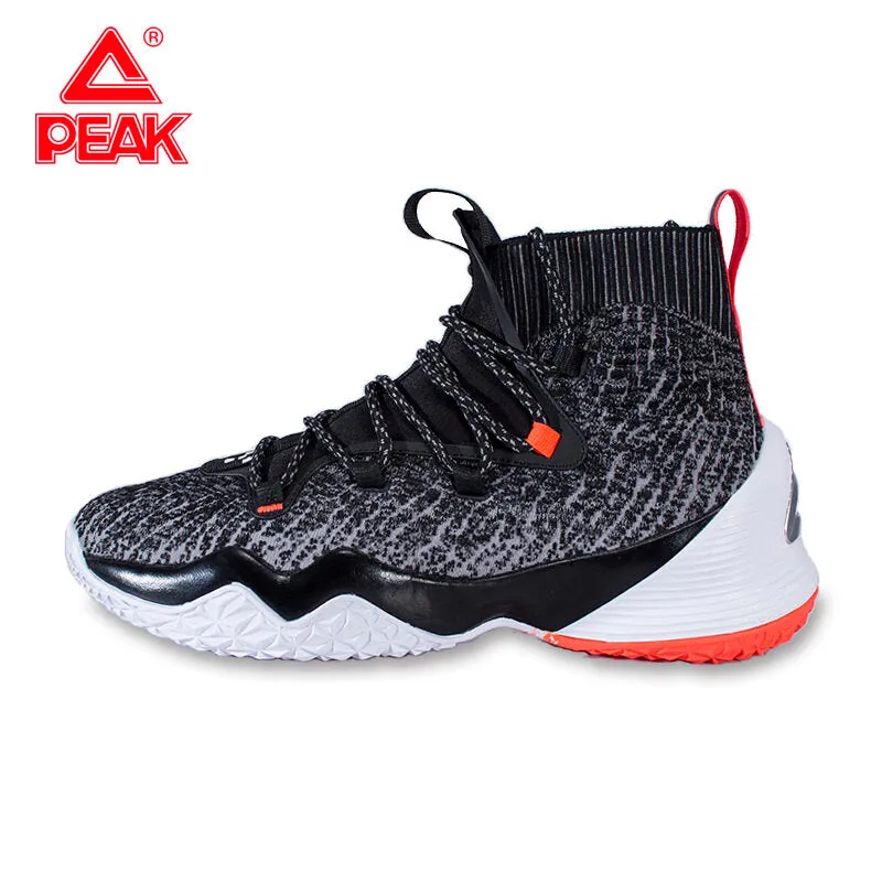 Peak Men Basketball Shoes High-Top Sneakers Actual Combat Black EW01161A