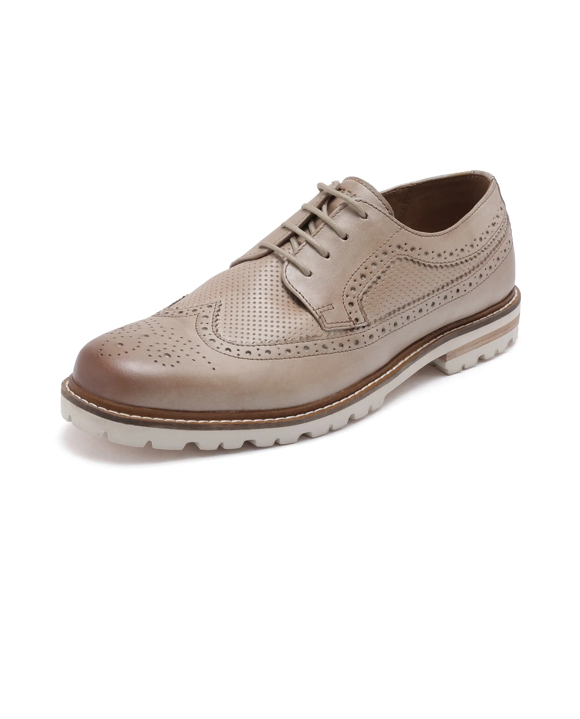 Rare Rabbit Men Brox Tan Lace-Up Shoes