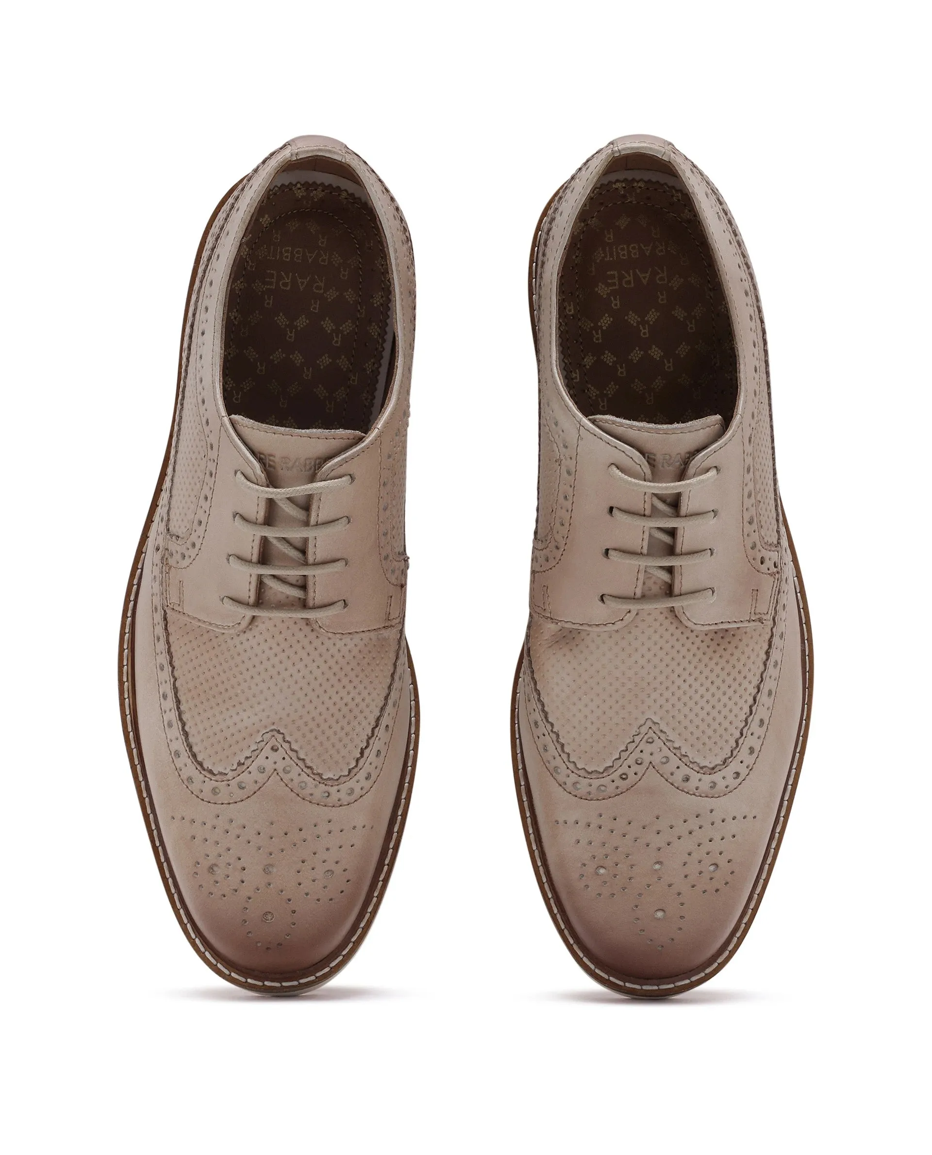 Rare Rabbit Men Brox Tan Lace-Up Shoes